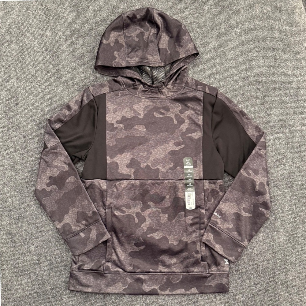 Xersion Boys Black Camo Quick-Dri Pullover Hoodie Size M 10/12 Husky NWT